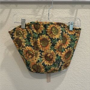 Sunflower Tapestry Corset Top - Yellow Green Floral